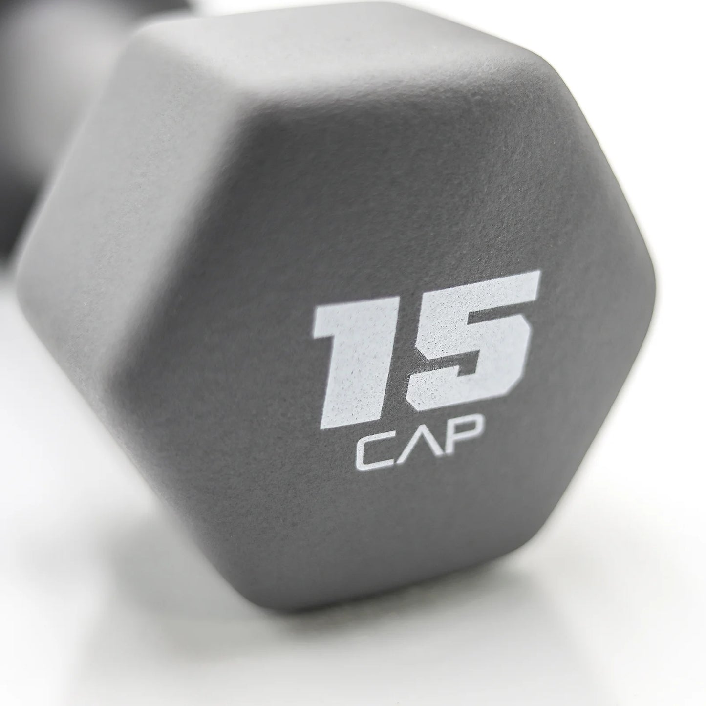 , 15Lb Neoprene Dumbbell, Cool Gray, Single