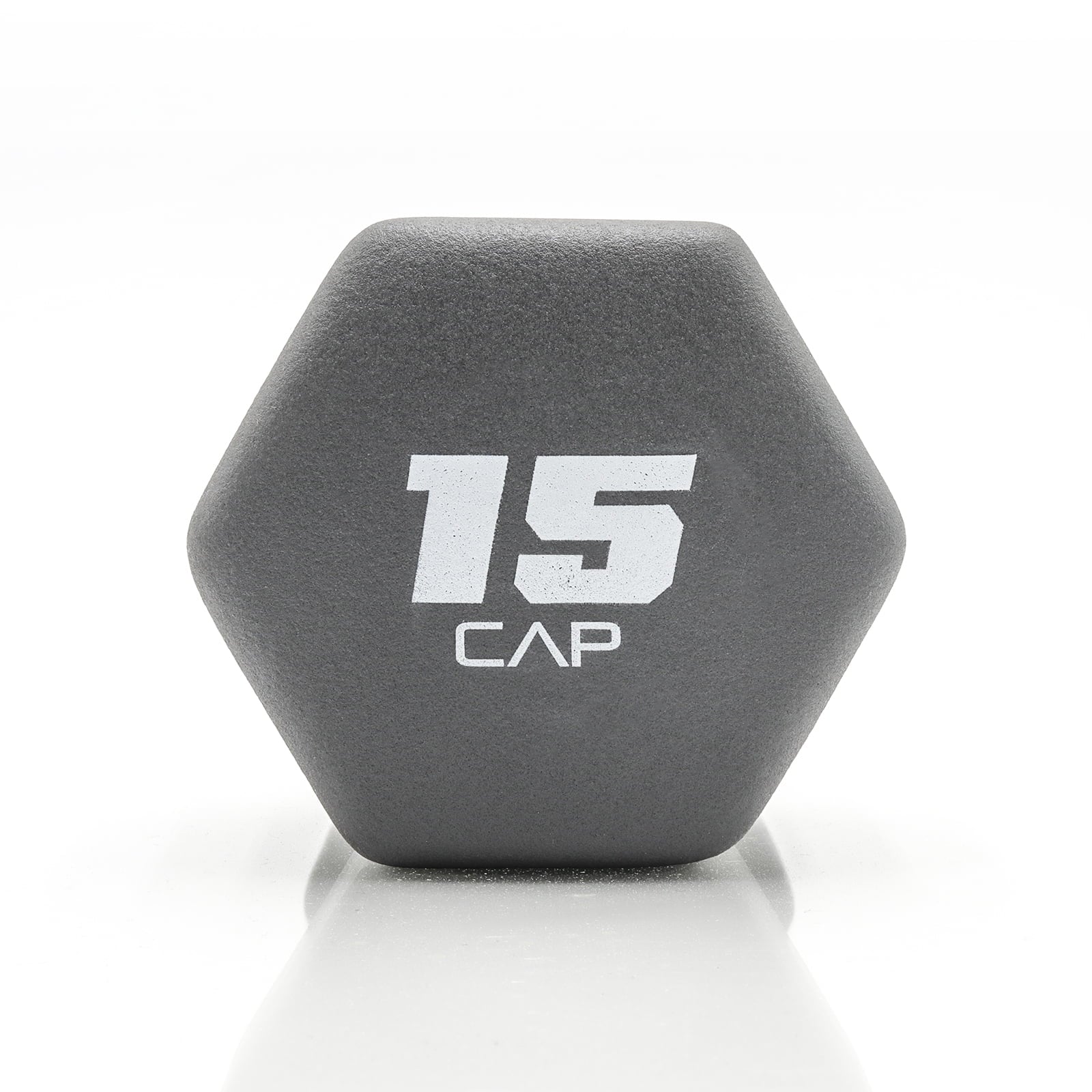 , 15Lb Neoprene Dumbbell, Cool Gray, Single