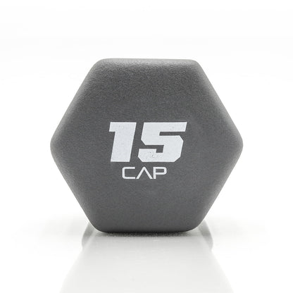 , 15Lb Neoprene Dumbbell, Cool Gray, Single